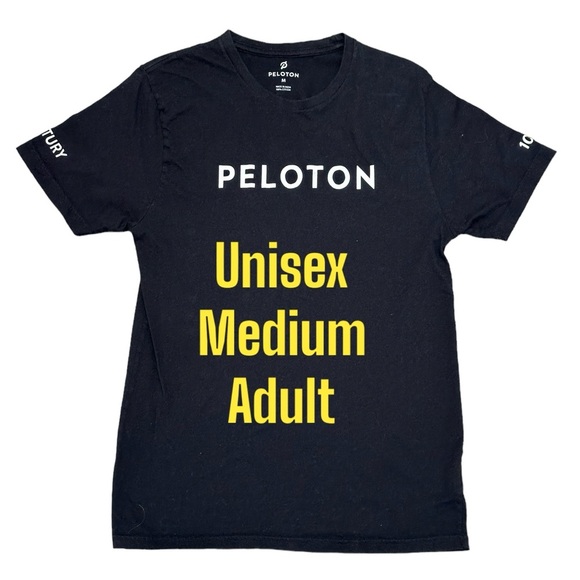 Unisex Peloton Medium Short Sleeve T-Shirt Top Tee Black Bike Workout EUC - Picture 2 of 9